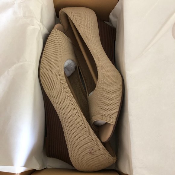 NEW Vivaia Peep Toe Wedge sandal heel / almond / 39 - Picture 9 of 11